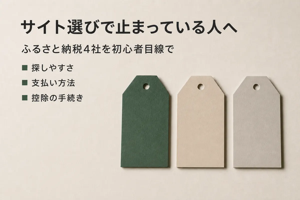 緑と生成り色の値札タグ3枚
